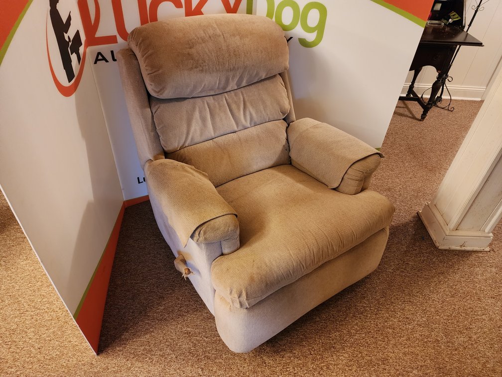 Upholstered Recliner Measures 38" Tall x 36" Wide 