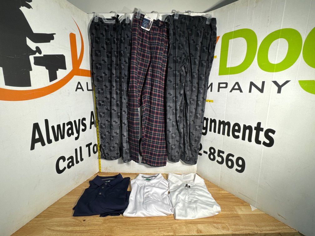 Assorted Dress Shirts (3) - Assorted Pajama Pants - Sizes from L - 3XL