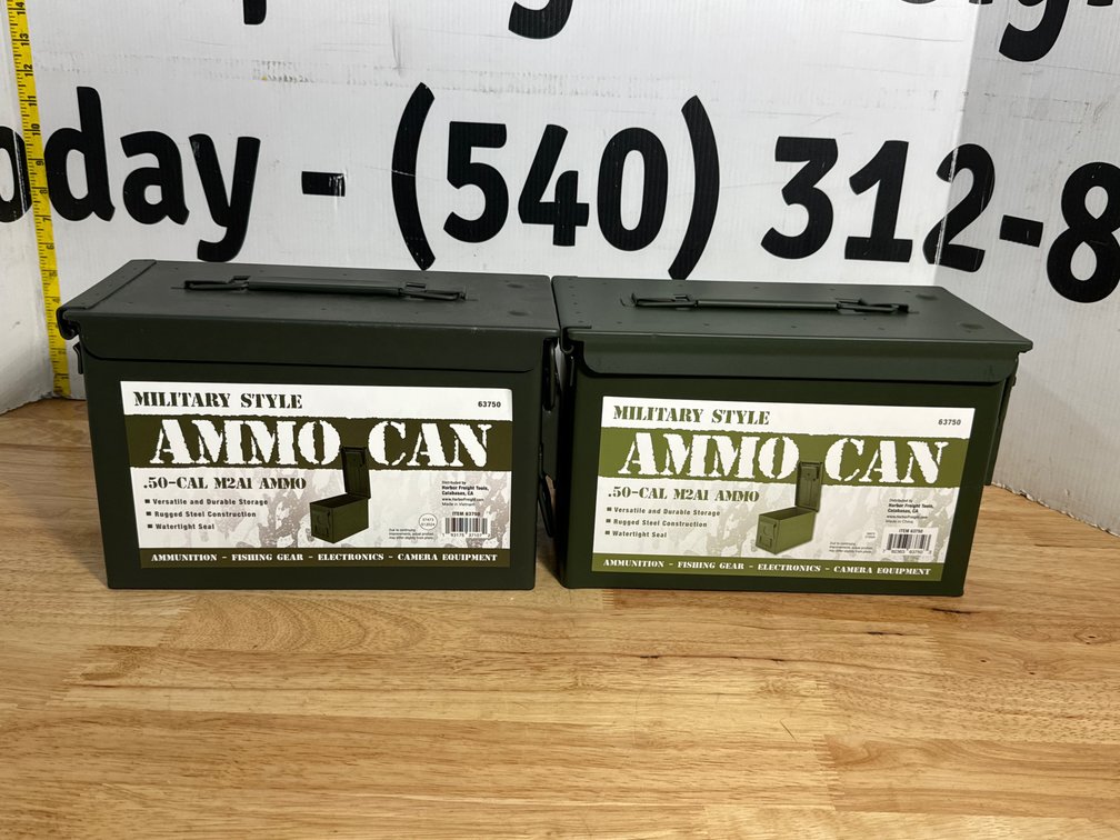 (2) .50 cal Metal Ammo Cans