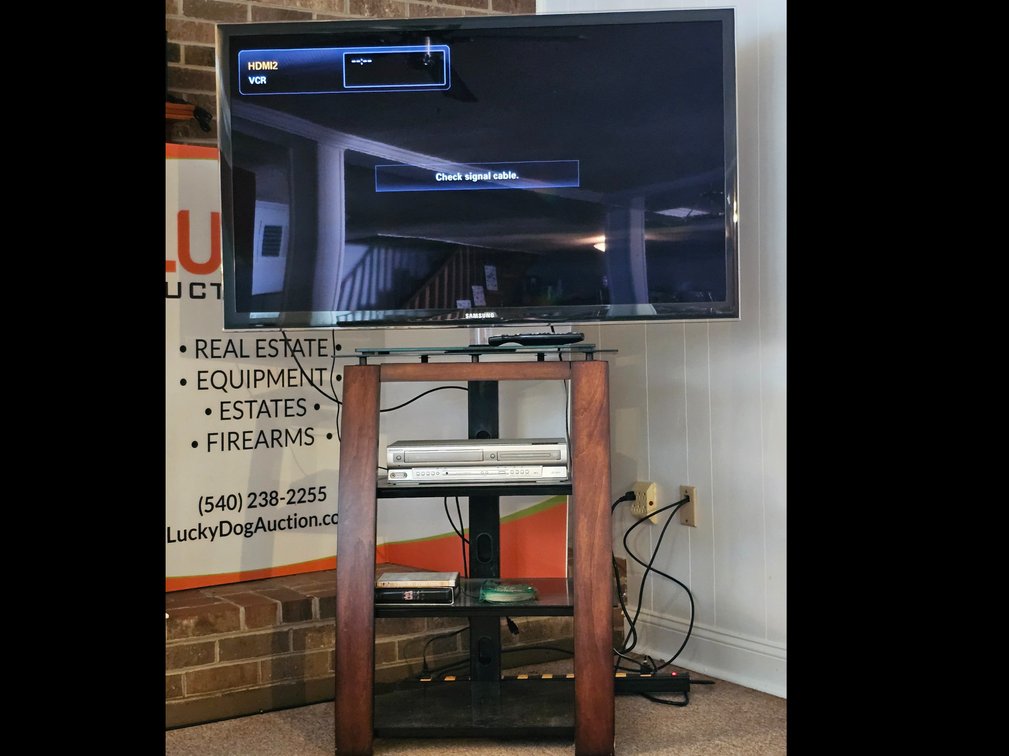 Samsung 55" Flat-Screen TV - Magnavox DVD / VHS Player - Entertainment Stand 36" Tall