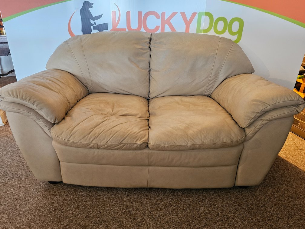 Leather-Like Love Seat - Measures 34" Tall x 64" Wide x 37" Deep