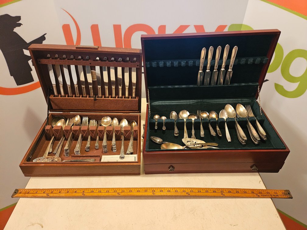Rogers Silverplate Silverware Sets 135 +/- Pieces  