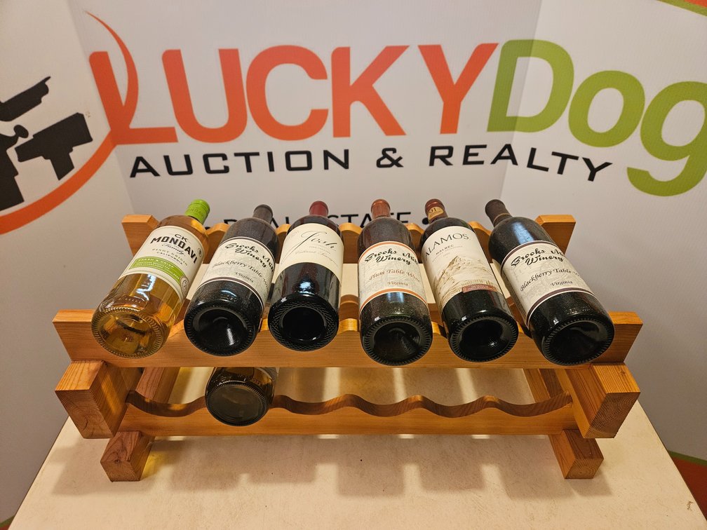Wooden Wine Rack W/Assorted Wine 