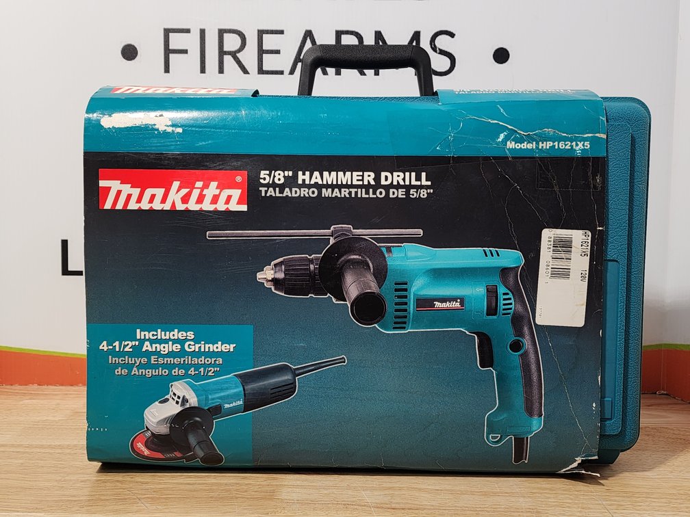 Makita 5/8" Hammer Drill and 4 1/2" Angle Grinder Kit (Appears New)