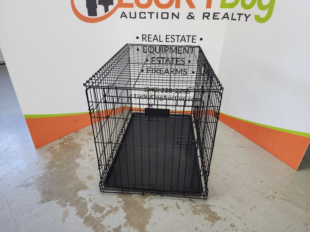 Metal Dog Cage - Front and Side Door Measures 25" Tall x 22" Wide x 36" Deep