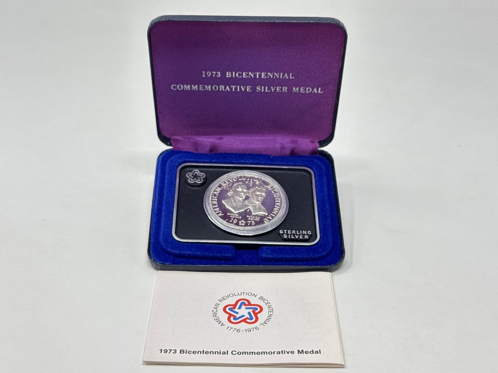 1973 Bicentennial American Revolution Commemorative Silver Medal 