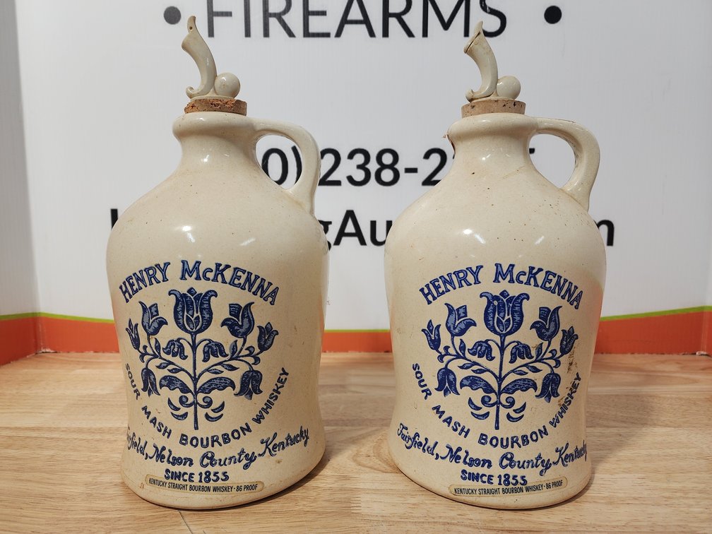 Henry McKenna Sour Mash Bourban Whiskey Jugs (2) Included 