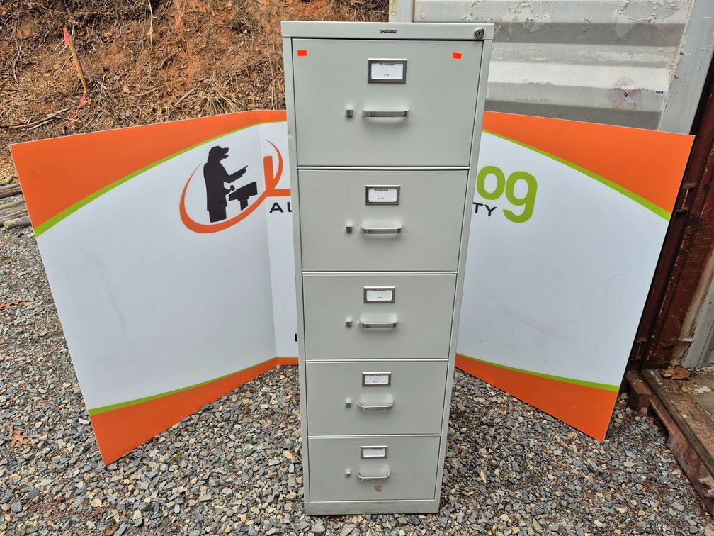 5 Drawer Metal Filing Cabinet Measures - 60" Tall × 18" Wide × 26.5" Deep