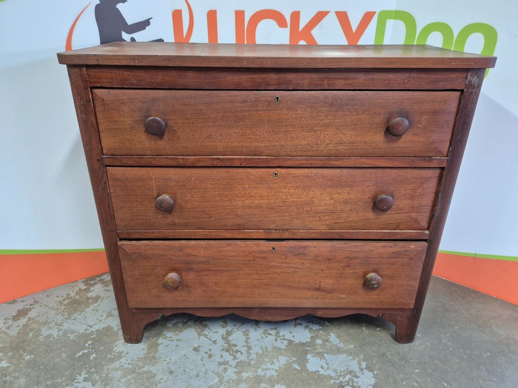 Antique 3 Drawer Dresser Measures - 37" Tall × 41.5" Wide × 17" Deep