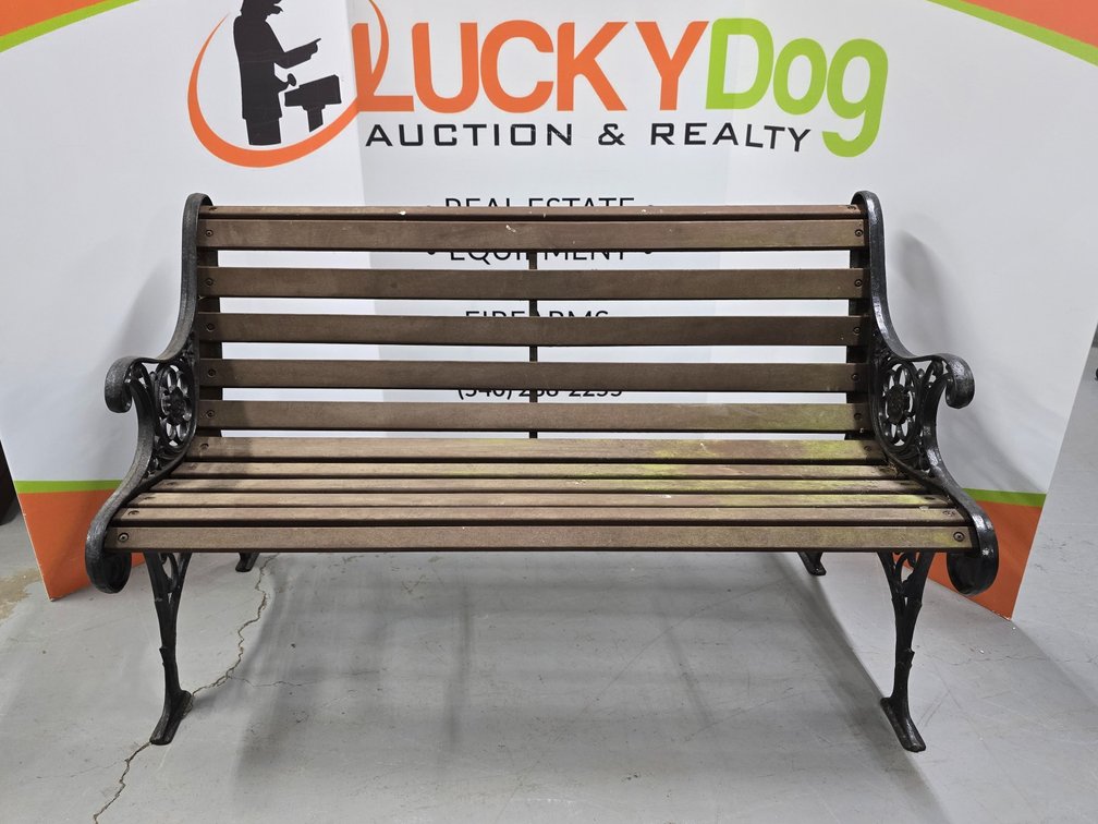 Cast Iron Park/Patio Bench - 17" to Seat - 50" W x 26" D