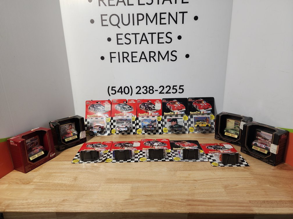Nascar StockCar Collector's Cards w/ Car and Display Stand (10) Included - Racing Champions 1993 Premier Edition 1:64th Scale Die Cast Replicas (4) 
