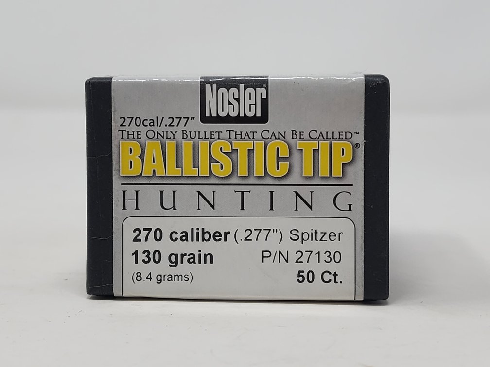 Nosler .270 Caliber 130 Grain Ballistic Tip Bullets (1) Box Of 50