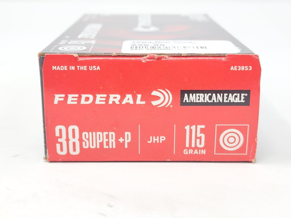 Federal American Eagle 38 Super +P 115 Grain JHP (1) Box of 50