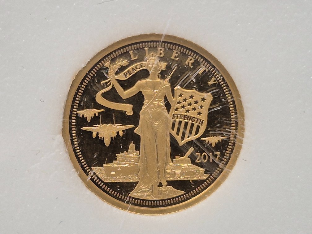 2017 Cook Islands 1/10oz. .24 Pure Gold Liberty Coin W/Plastic Case 