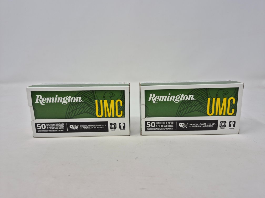 Remington UMC 9mm Luger 115 GR. FMJ Rounds (2 - 50 Round Boxes Included)