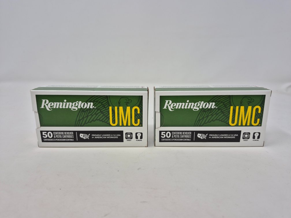 Remington UMC 9mm Luger 115 GR. FMJ Rounds (2 - 50 Round Boxes Included)