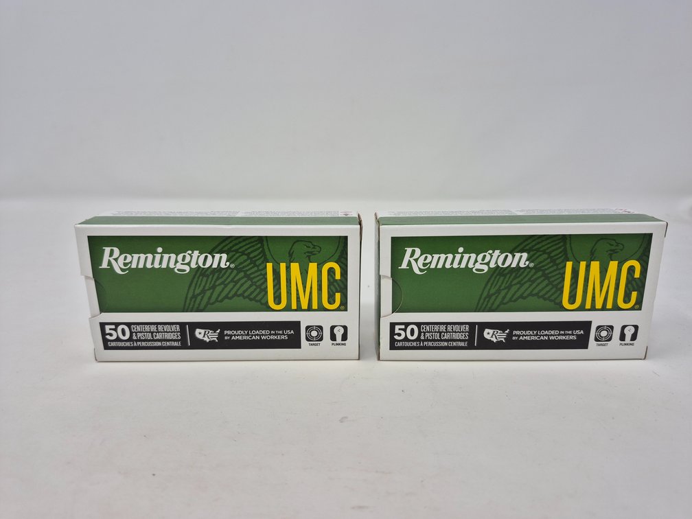 Remington UMC 9mm Luger 115 GR. FMJ Rounds (2 - 50 Round Boxes Included)