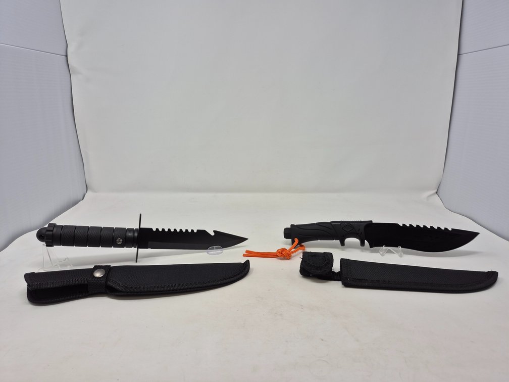 Fixed Blade Survival Knives 10.5" and 11" Long W/Sheath (2 Included)