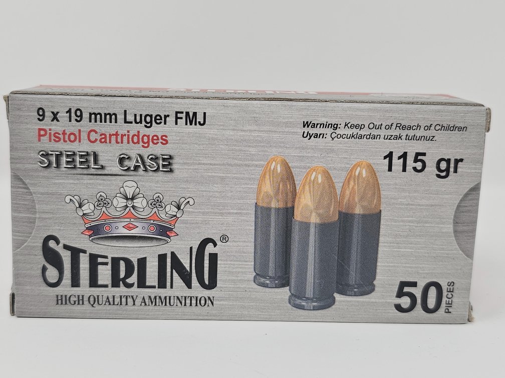 Sterling 9MM - 50 Rounds - 115-Grain - New