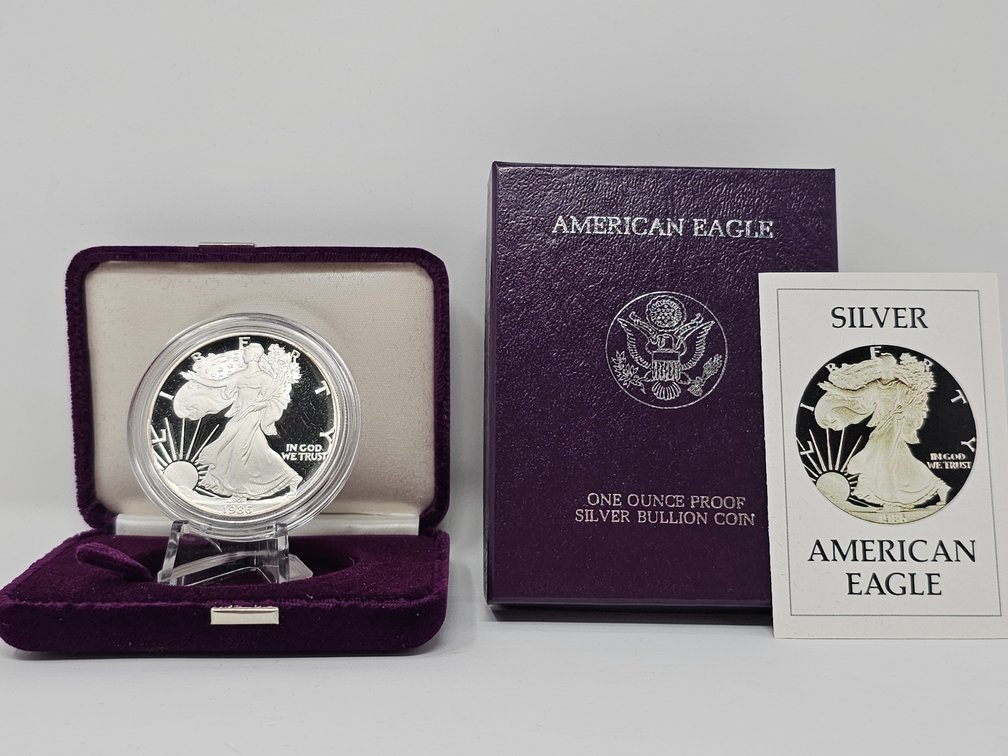 1986-S American Silver Eagle Proof w/ Box and COA
