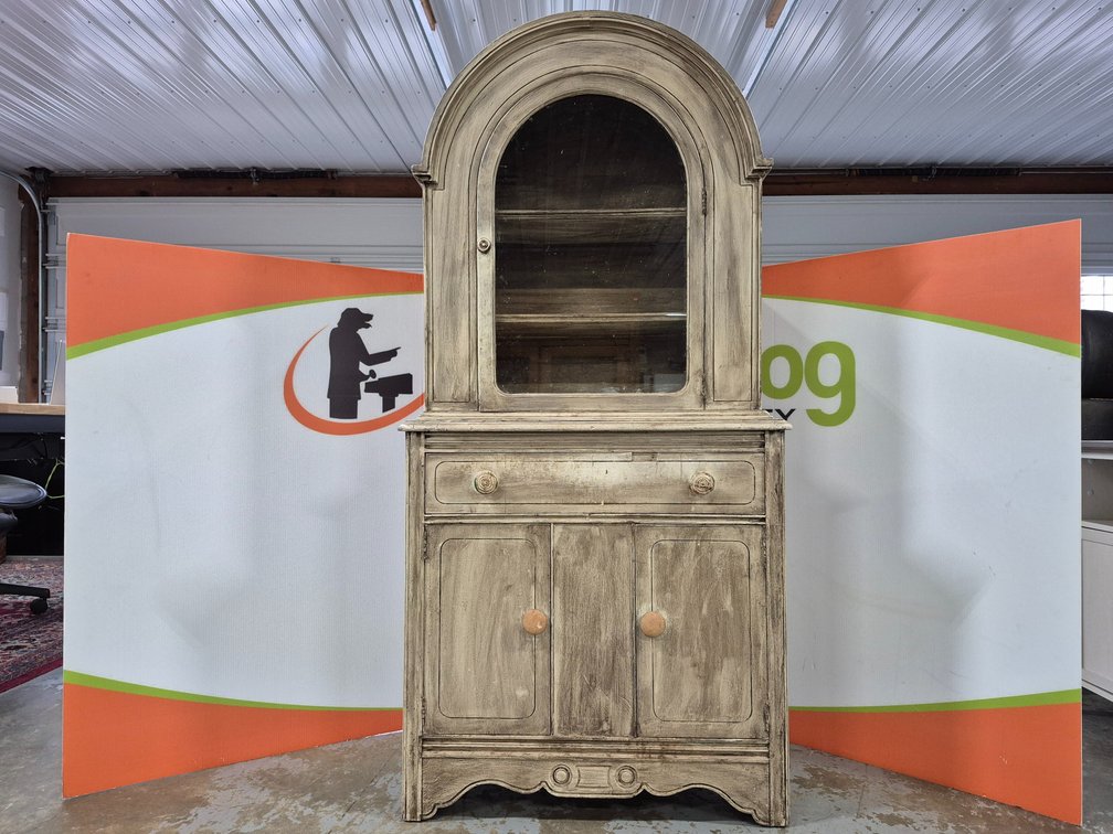 Wooden China Hutch Measures 66" Tall × 32" Wide × 16" Deep