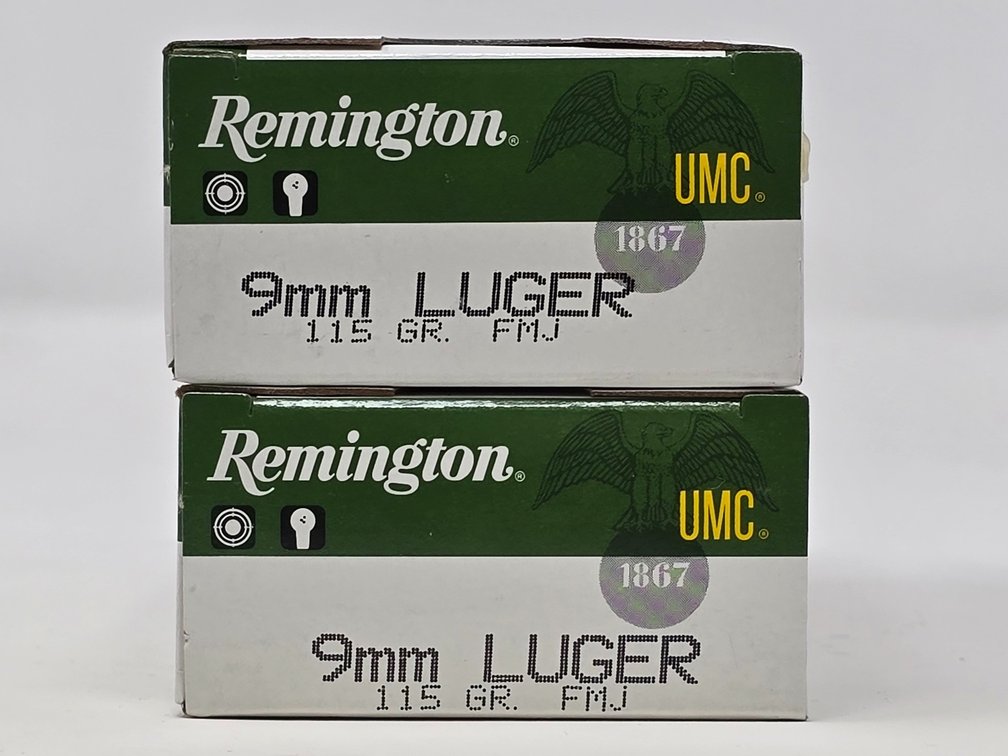 Remington UMC 9mm 115Gr FMJ - 2 Boxes of 50