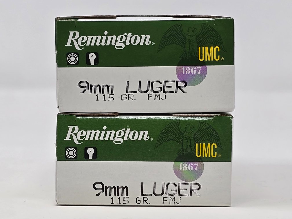 Remington UMC 9mm 115Gr FMJ - 2 Boxes of 50