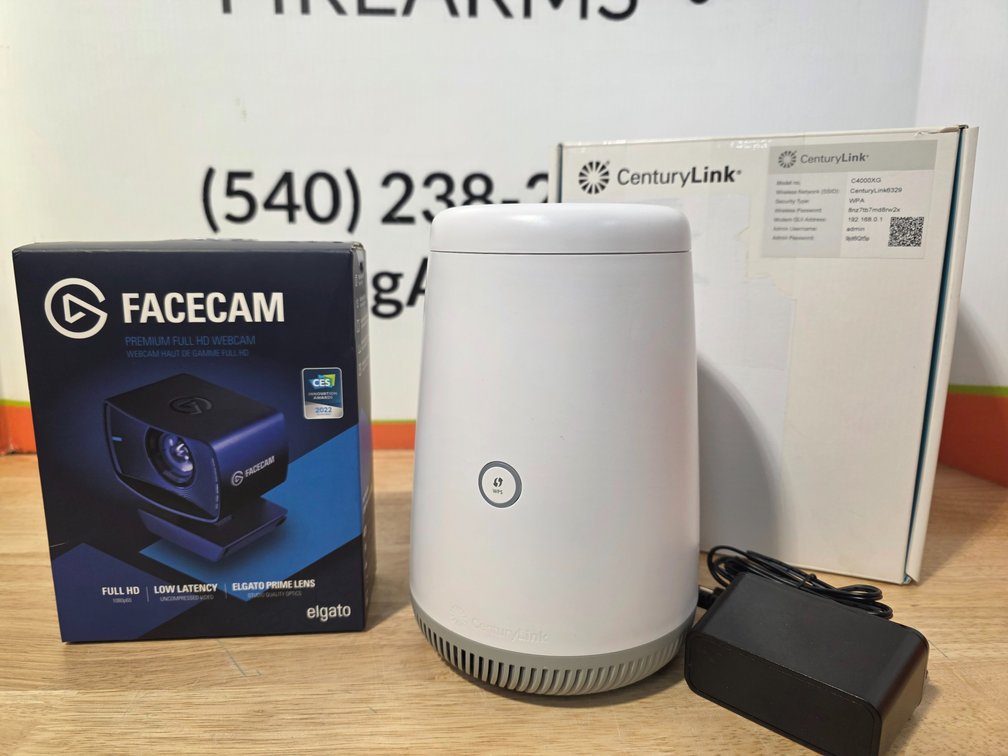 Century Link Wireless WiFi Router Model C400XG - Includes Power Cord and Original Box - FaceTime Premium Full HD 1080p60 Webcam Opened Box - Seller Says Works Well