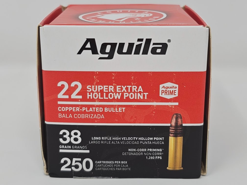Aguila 22LR Super Extra Hollow Point - 38-Grain - 250 Rounds