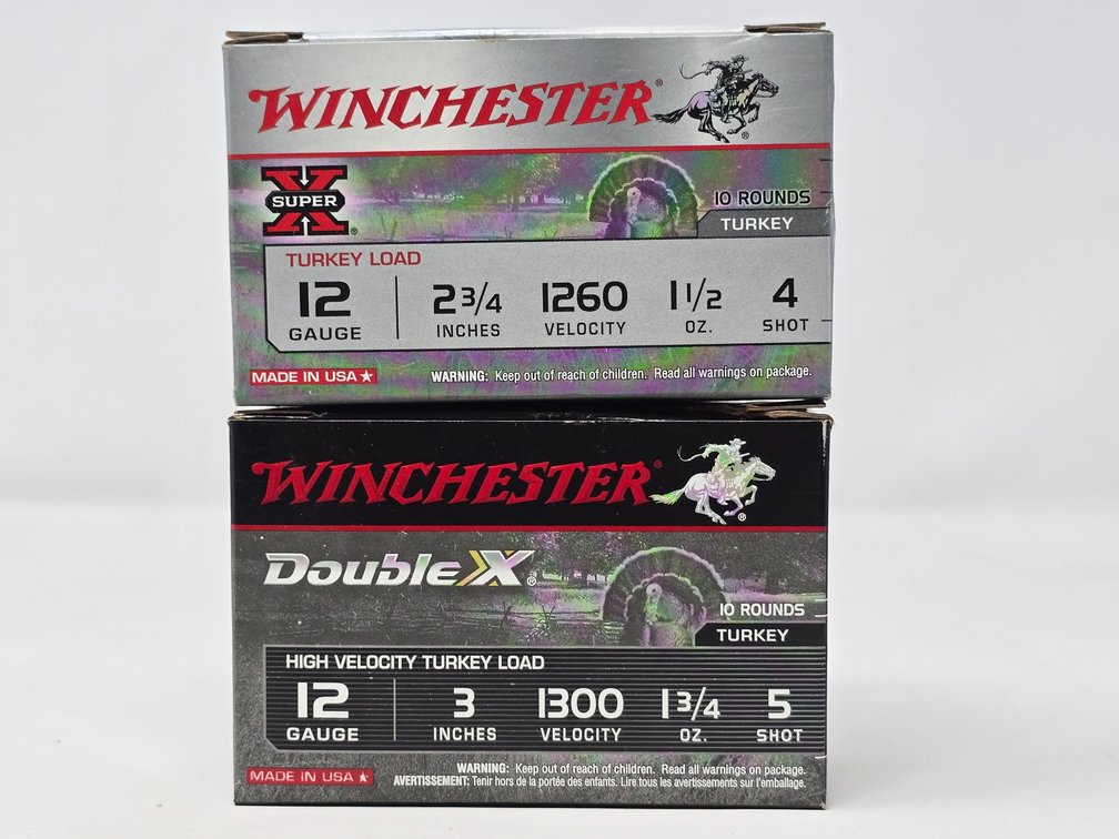 Winchester 12 Ga Double & Super X - 2.75" & 3" - 4 & 5 Shot - Double X 9 Rds - Super X 7 Rds