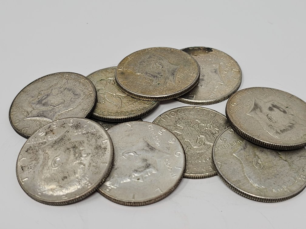 (10) Kennedy Silver Half Dollars - Random Dates 1965-1969 - 10 Included 
