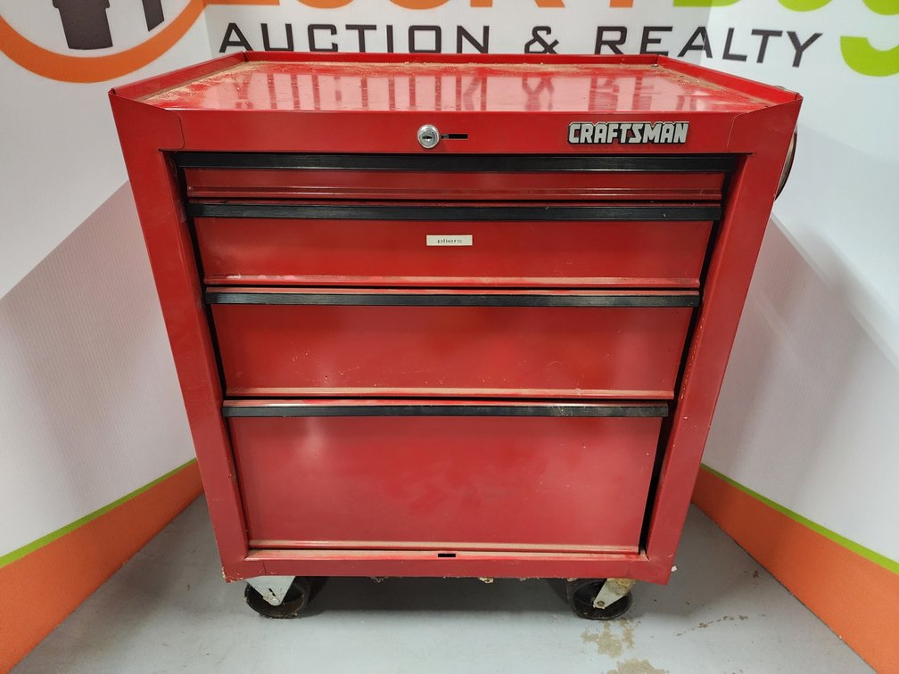 Craftsman 3 Drawer Bottom Toolbox w/ Contents Hole Saw Bits and More 
