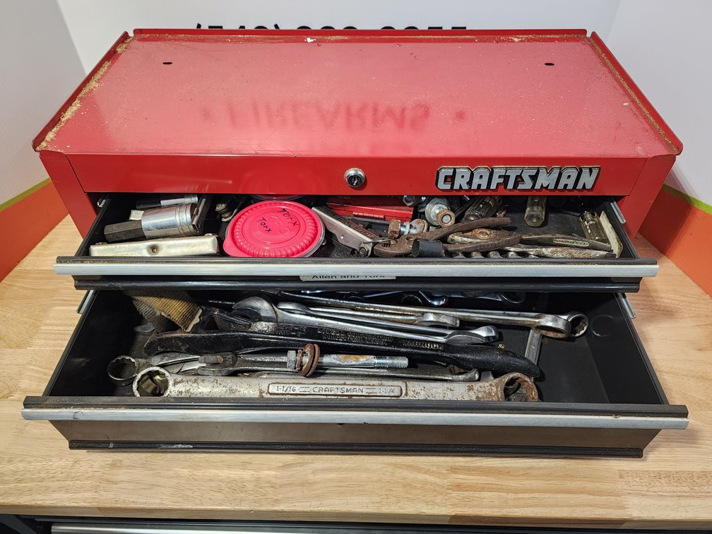 Craftsman 2 Drawer Metal Middle Toolbox w/ Tools 