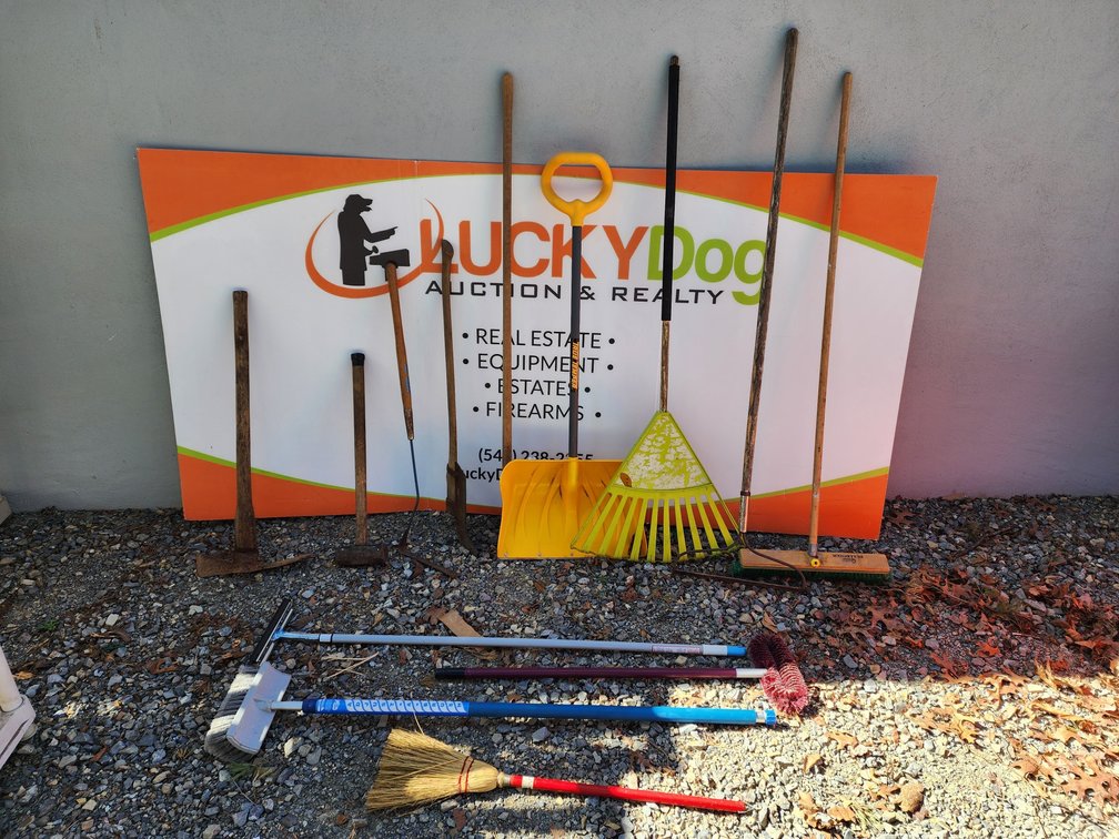 Assorted Yard Tools and Cleaning Tools (13) Included 