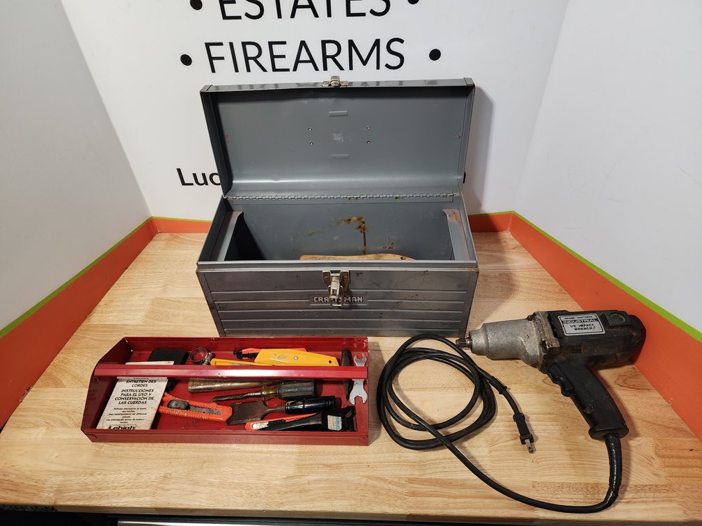 Craftsman Handheld Metal Toolbox w/ Contents - Sears Craftsman Industrial 1/2" Impact Wrench
