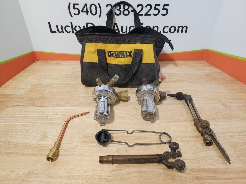 Harris Oxy/Acetylene Regulators - Assorted Torch Parts and More - Dewalt Tools Bag