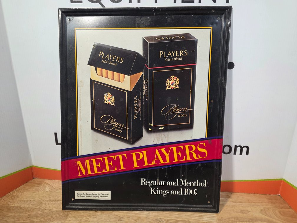 "Meet Players" Cigarette Metal Advertisement Sign
