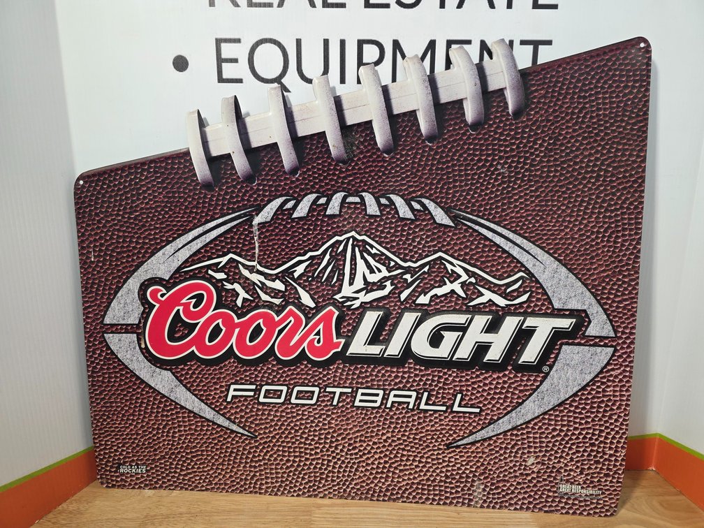 Coors Light Football Metal Sign