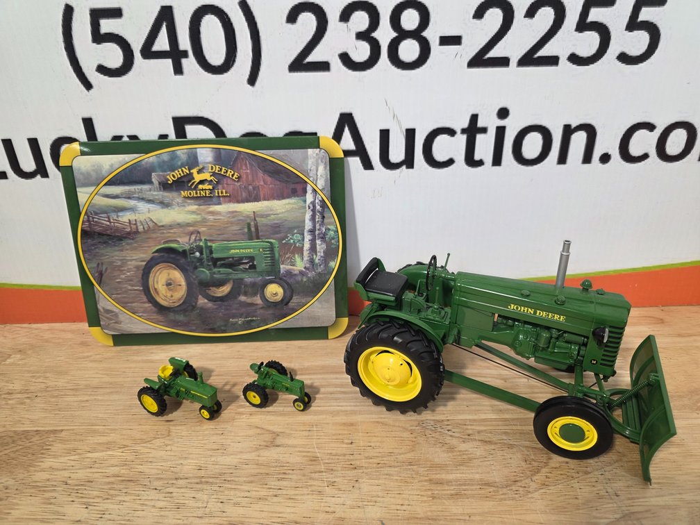 John Deere Decor - John Deere Model M Replica - (2) Small John Deere Tractor Replicas 