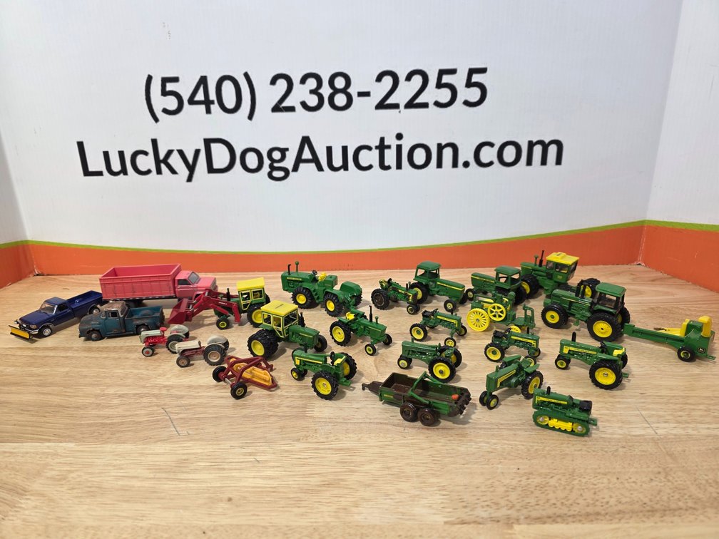 John Deere Small Die Cast Tractors - (2) Ford Tractors - And More