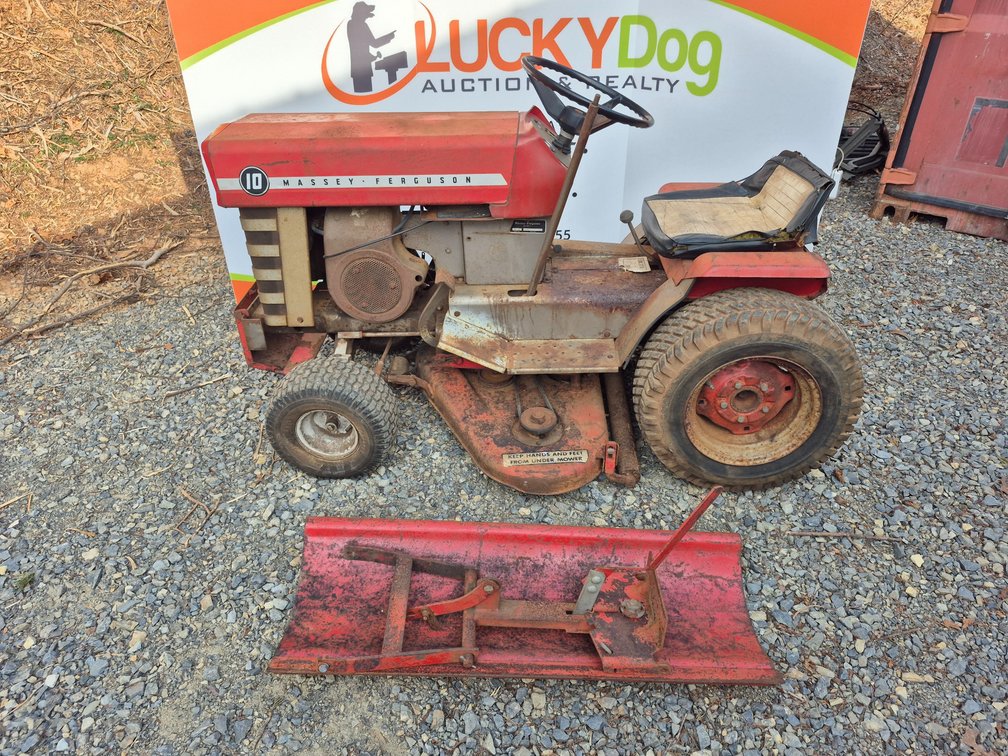 Massey Ferguson 10 38" Cut Riding Mower W/Snow Blade Attachment (Running Condition Unknown)