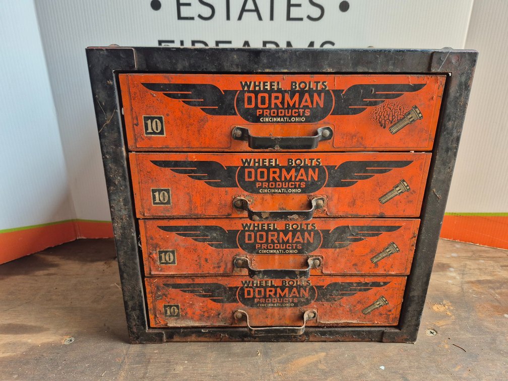 Vintage Metal Dorman Products Wheel Bolt Bin 16.5"×17"×13"  W/Hardware 