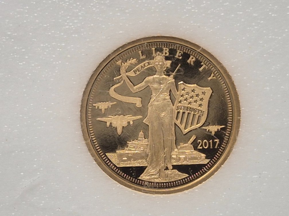 2017 Cook Islands 1/10oz. .24 Pure Gold Liberty 5 Dollar Coin W/Plastic Case 