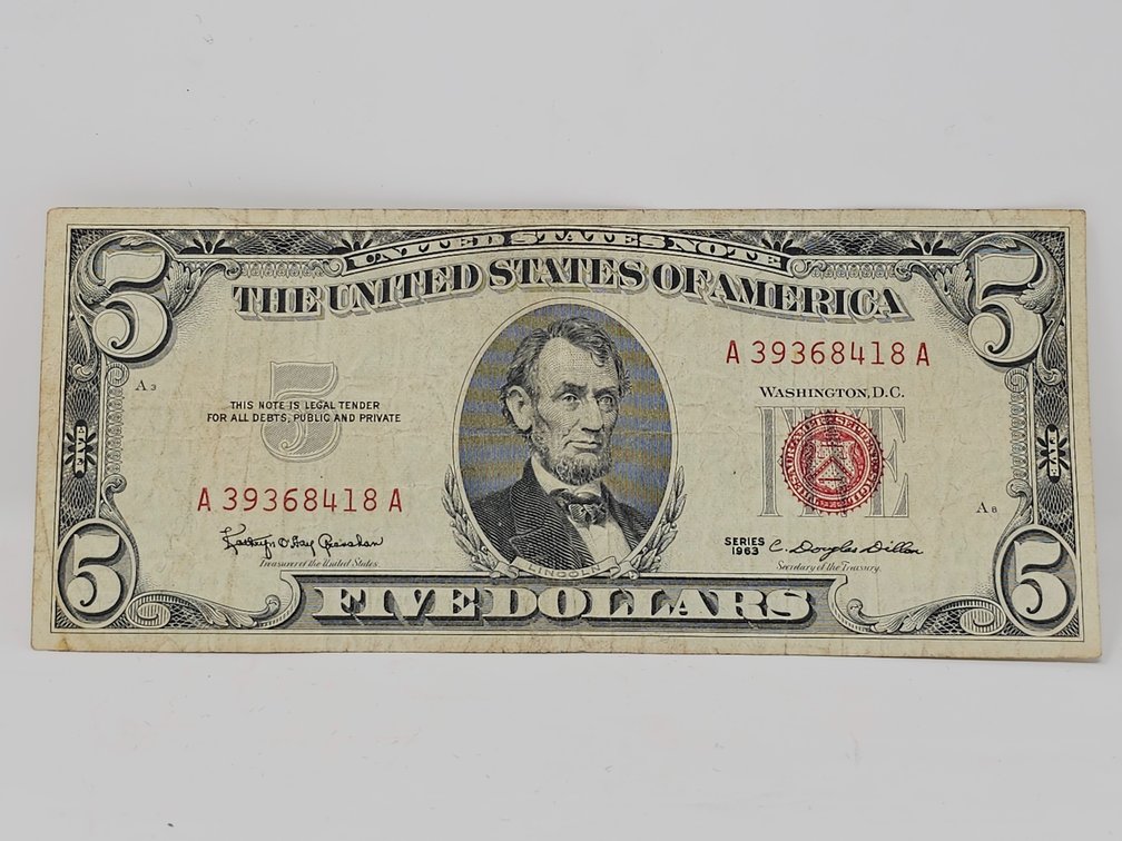 Series 1964 $5 Dollar Red Seal Note