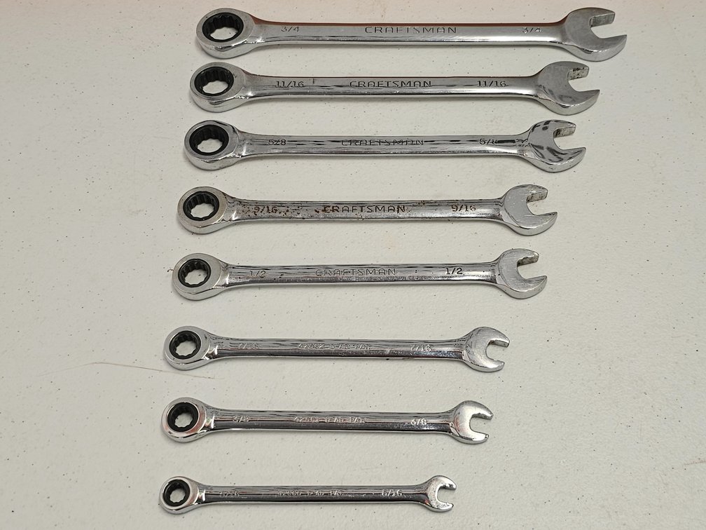 Craftsman SAE Ratcheting Wrench Set - 3/4"-5/16" - 8 Piece Set