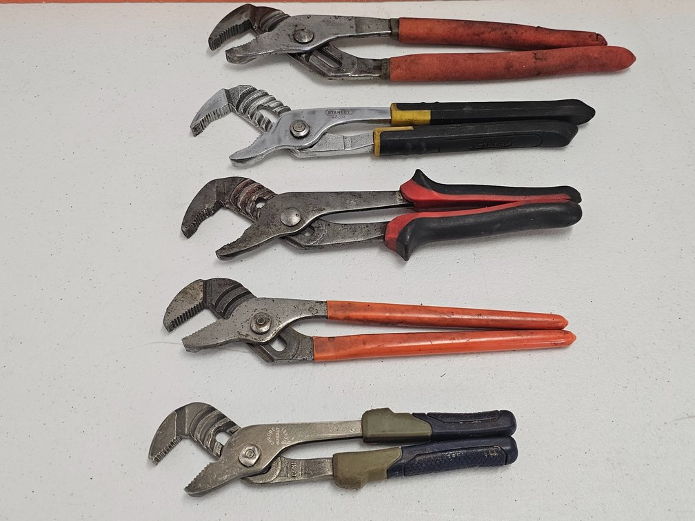 Adjustable Pipe Wrenches - Group of 5 - Stanley/Kobalt/More