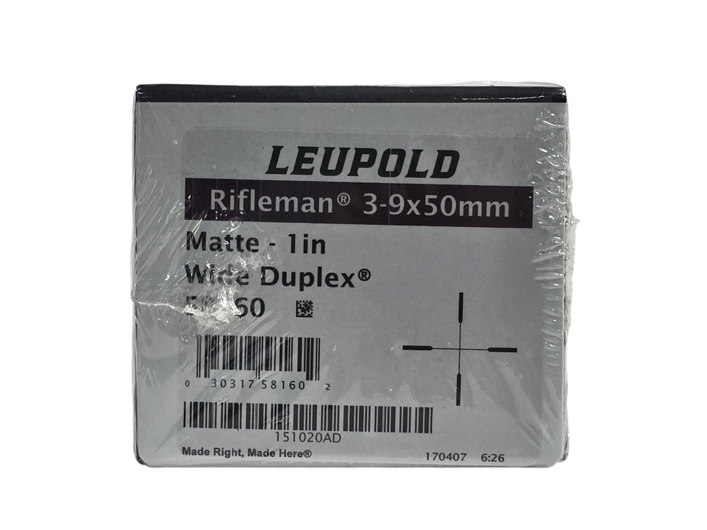 Leupold Rifleman 3-9x50 Scope - 1" Tube - Matte - Wide Duplex - Sealed in Box