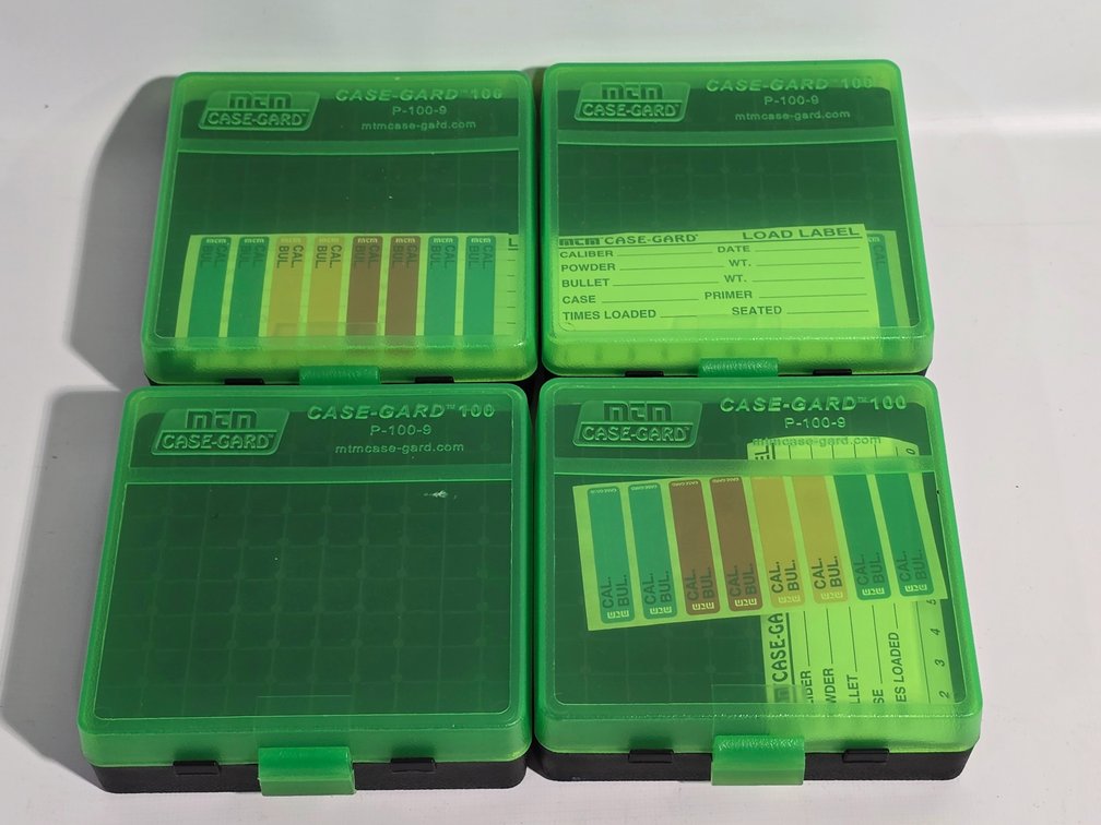 (4) Case Gard Small Caliber Ammo Storage Boxes