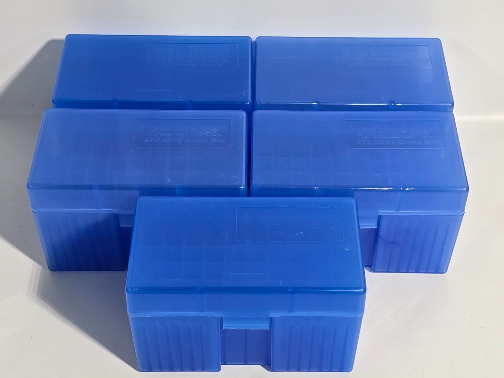 (5) Midway & Frankford Ammo Storage Boxes