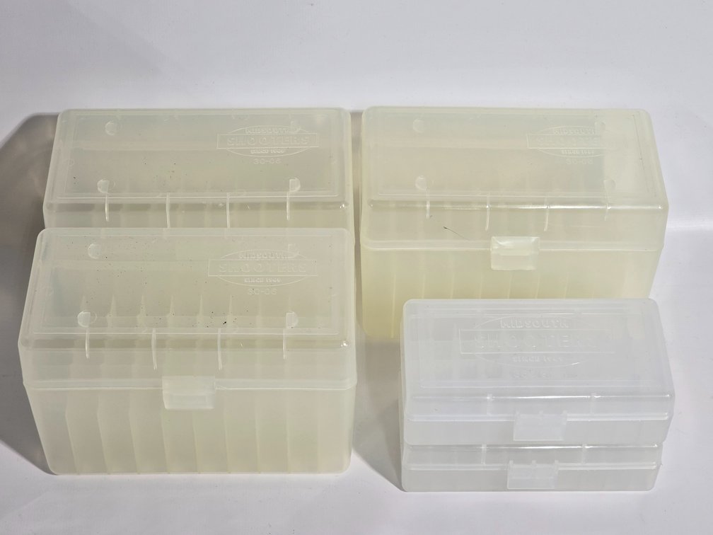 (6) Various Caliber Ammo Storage Boxes